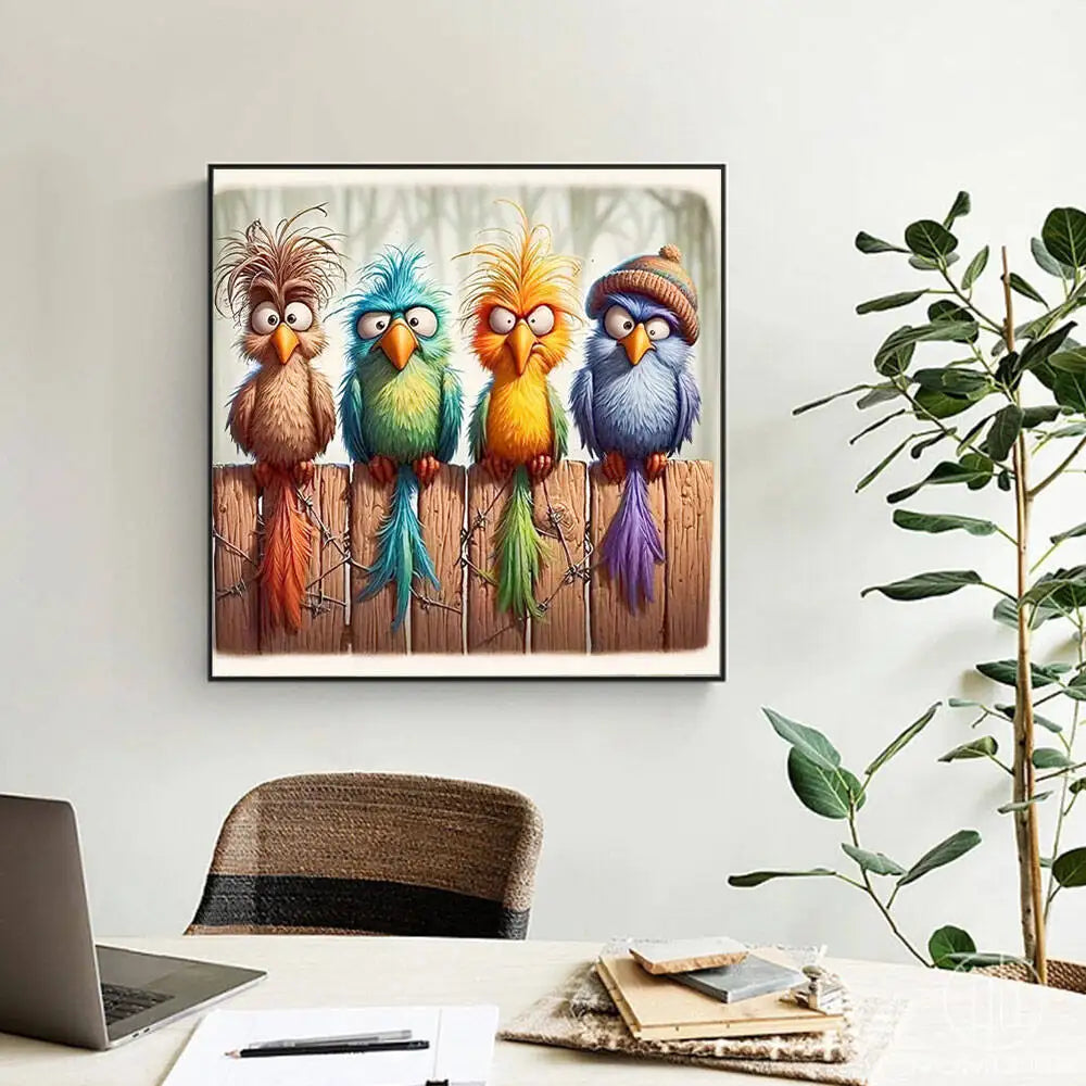 Huacan 5D DIY Diamond Painting Cartoon Bird Full Square / Round Drill Rhinestones Mosaic Art