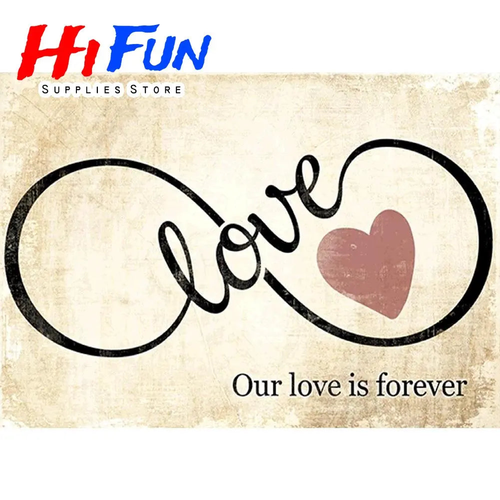 5D Diamond Painting Full Square / Round Family Poster Heart Text Love