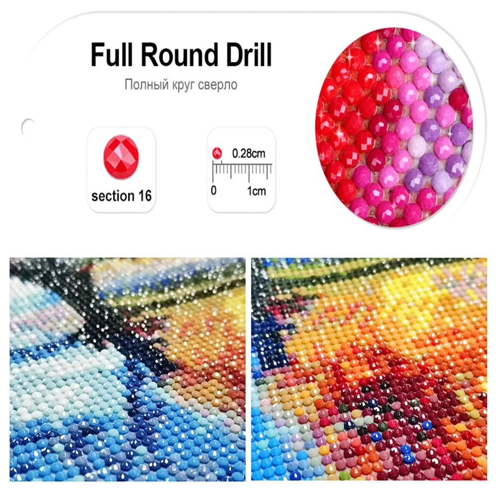 5D DIY Diamond Art Painting Kits Lighthouse Landscape Mosaic 2024 New Embroidery Cross Stitch Home Decor Children's Gift Crafts