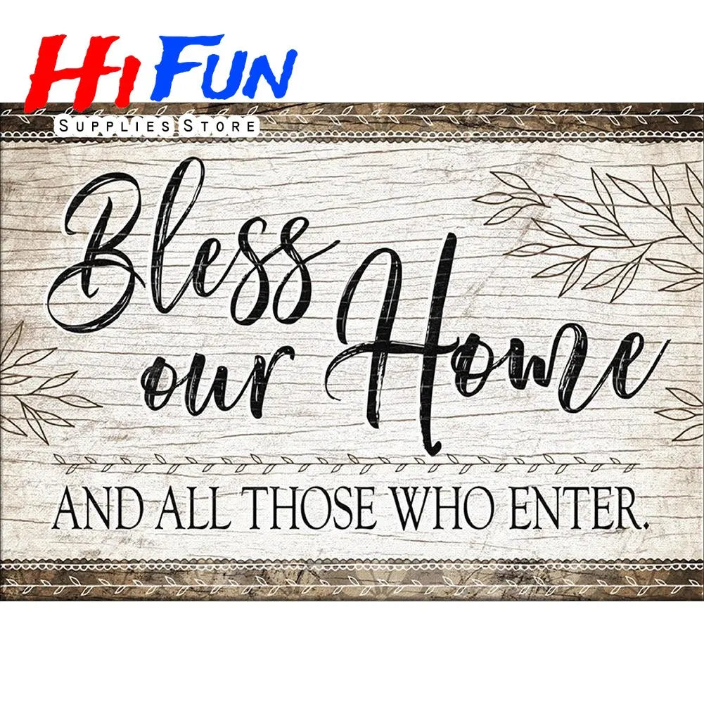 5D Diamond Painting Full Square / Round Family Poster Heart Text Love