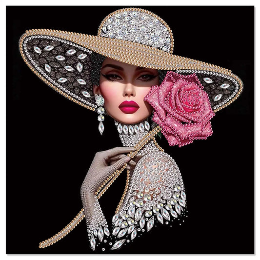 Special Shape Diamond Art Painting, Elegant Lady Crystal Rhinestone