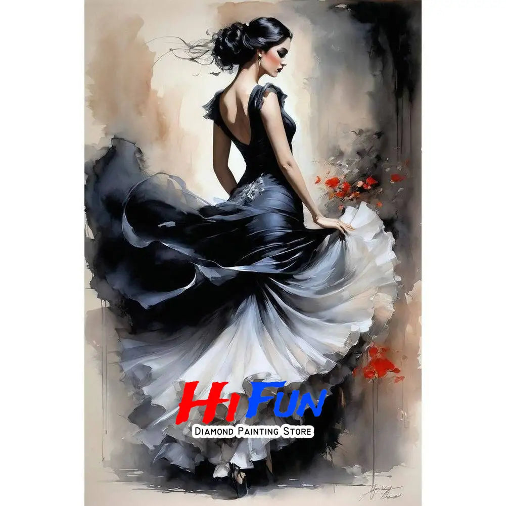 DIY Diamond Painting Mosaic Flamenco Dancer Full Square/Round Drill