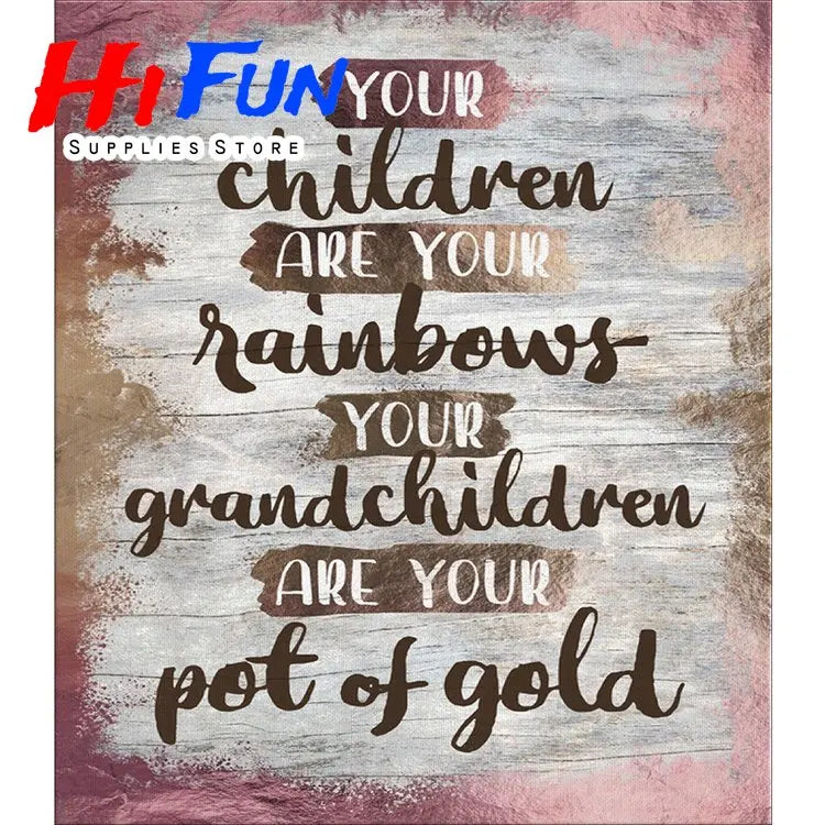 5D Diamond Painting Full Square / Round Family Poster Heart Text Love