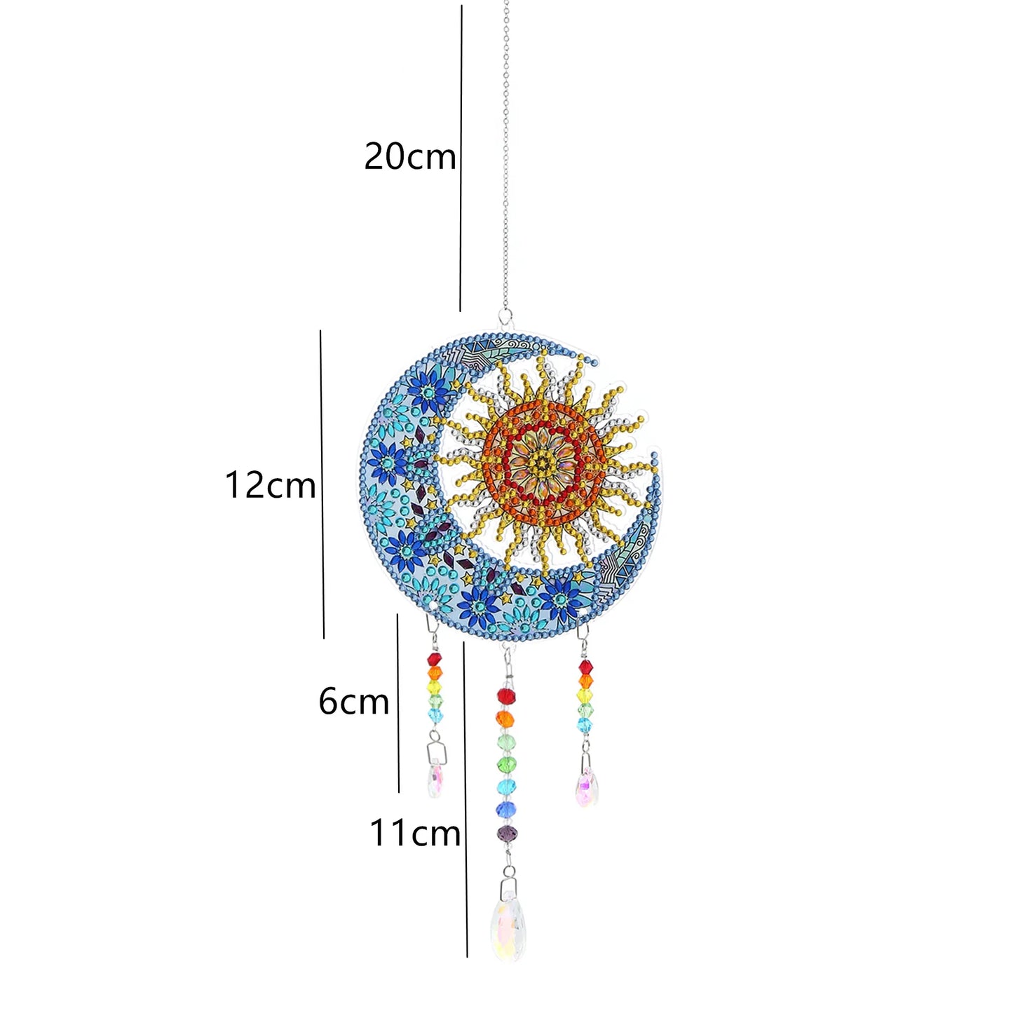 1pc/Set DIY Sun and Moon Diamond Painting Sun Catchers Double Sided Windchimes With Crystal Diamond Art