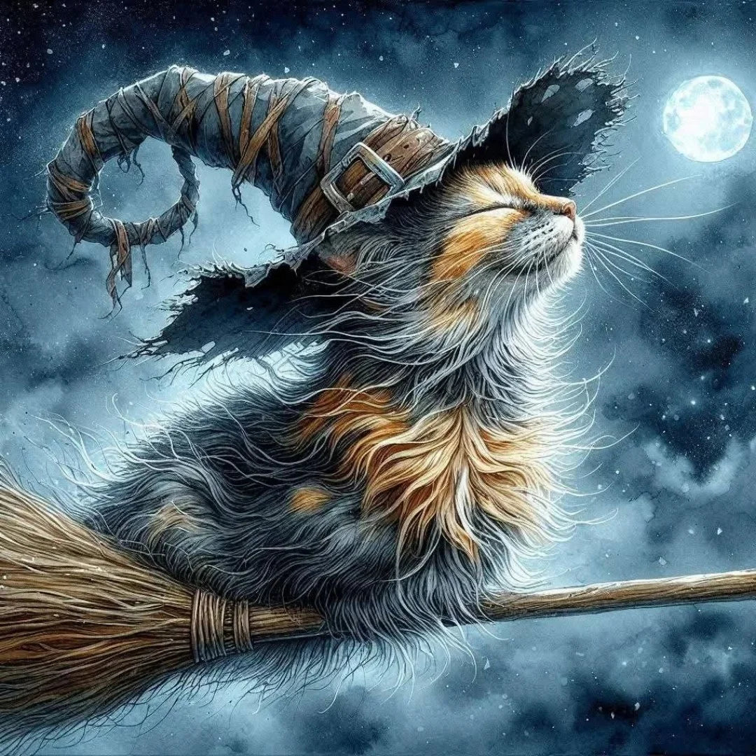 Huacan DIY Diamond Painting Cat & Moon DIY Full Square / Round Drill