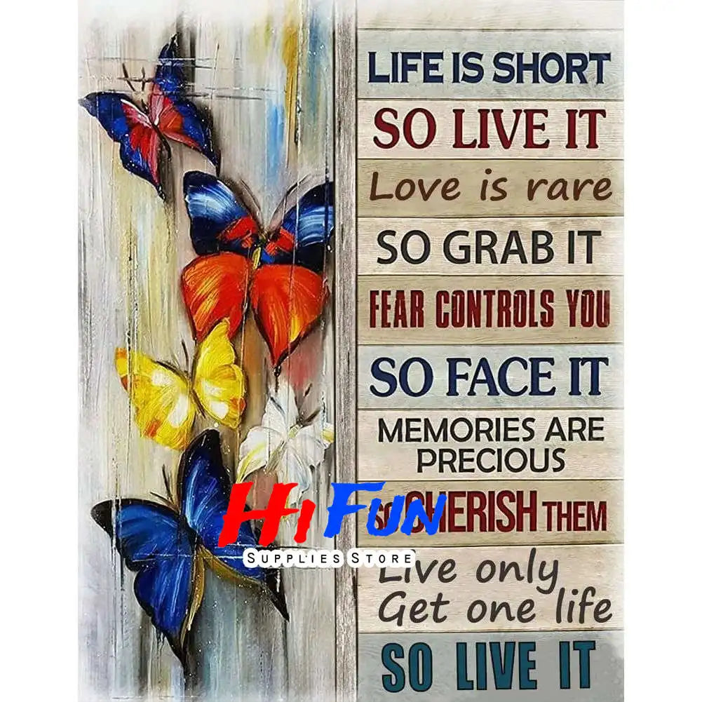 Inspirational/Motivational/Quote/Phrases Diamond Painting Kits Full Drill DIY Square/Round Drills