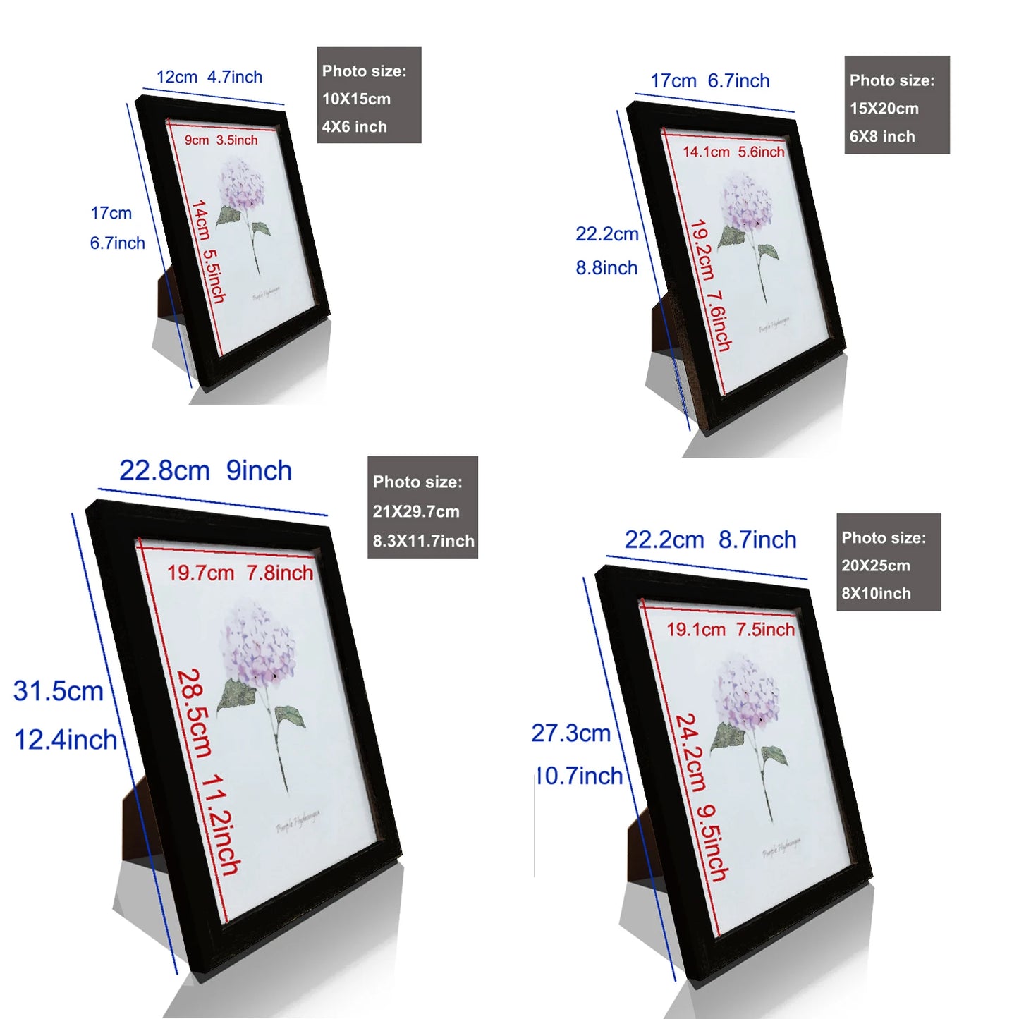 5Pcs Wooden Photo Frames For Picture Wall 10X15 15X20 20X25 A4 Pictures Frame Stand For Pictures