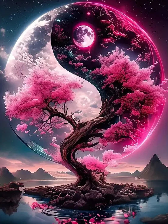 Momoart Diamond Mosaic Tree Landscape Moon DIY Painting Full Square / Round Drill