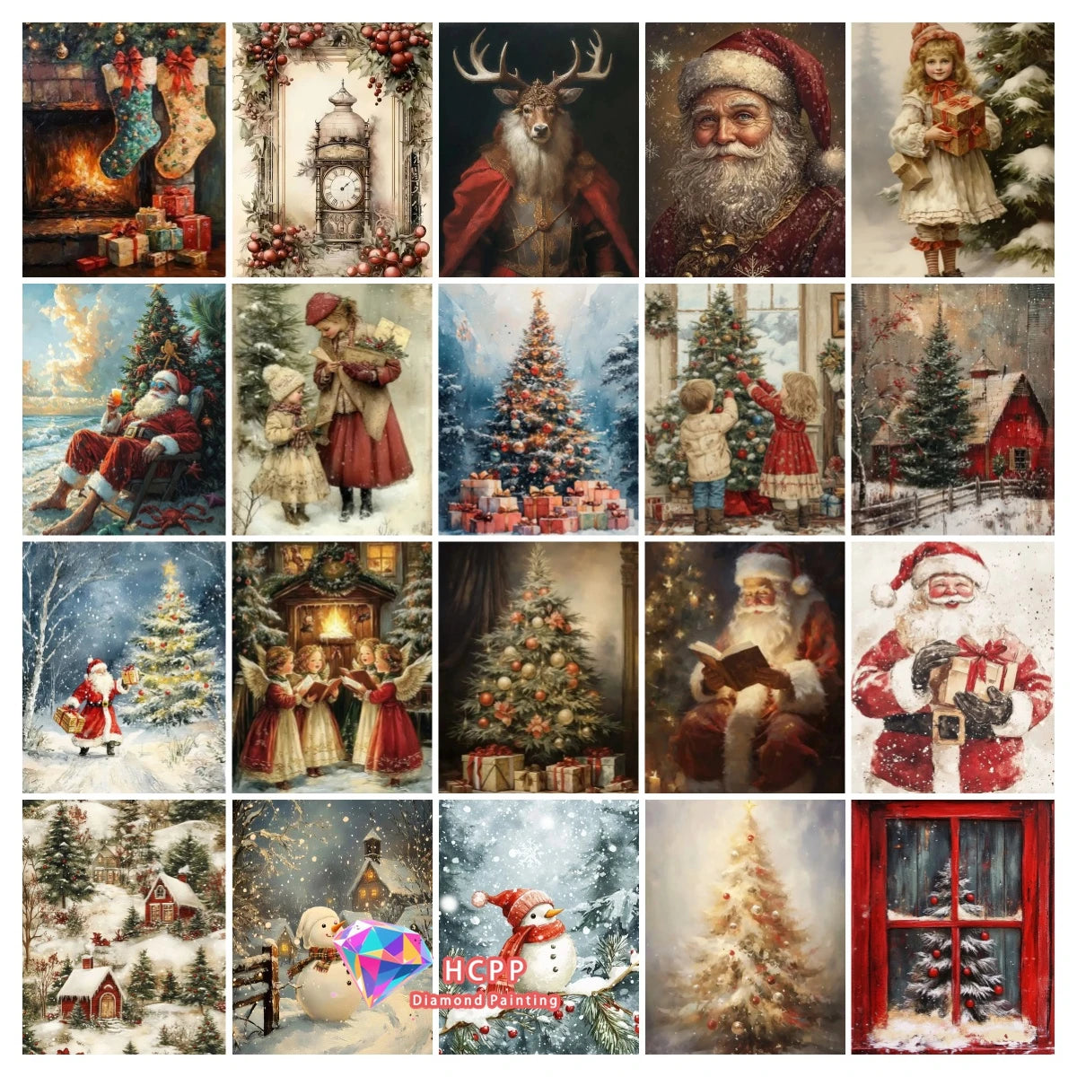 Vintage Santa Claus Diamond Painting Square/Round Drills