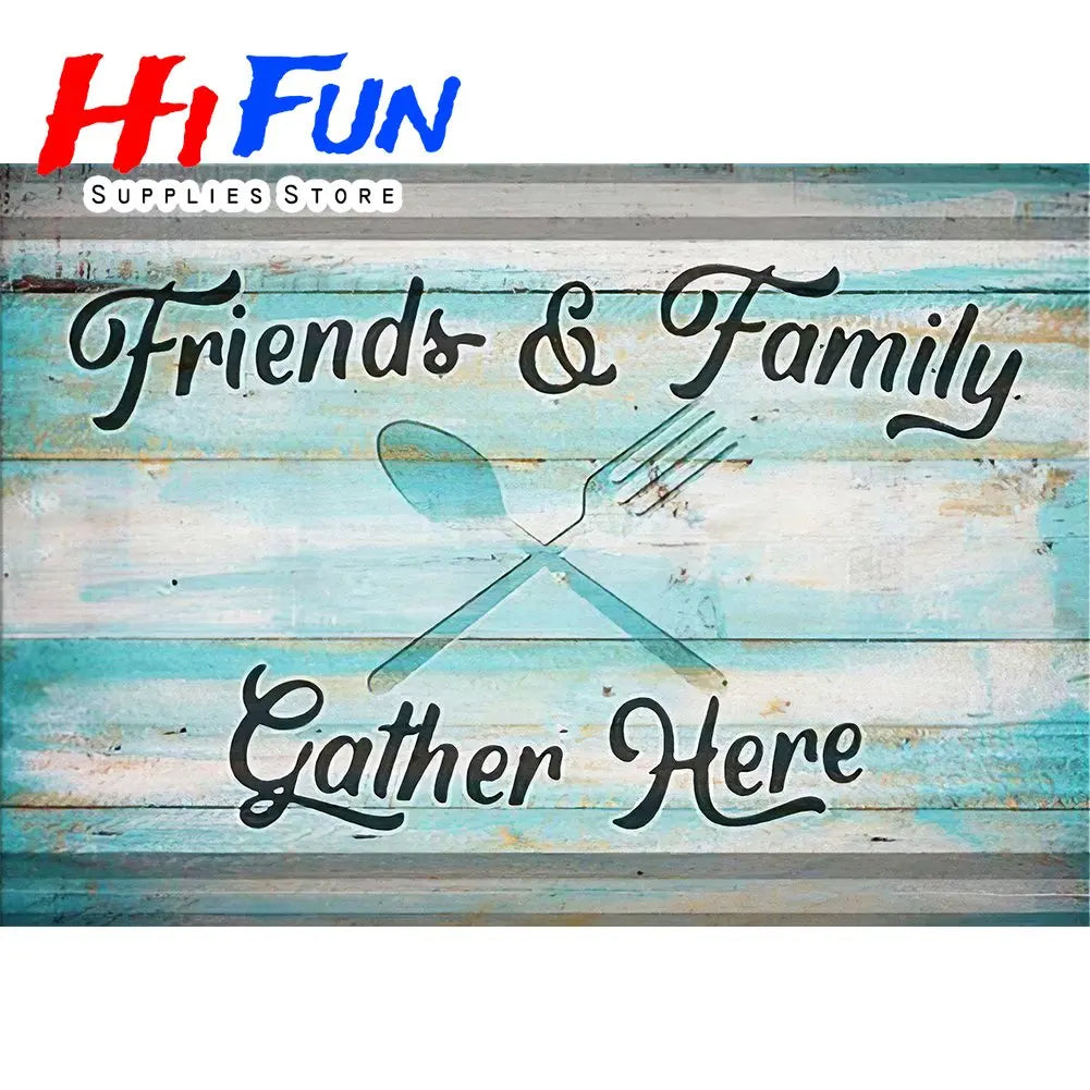 5D Diamond Painting Full Square / Round Family Poster Heart Text Love