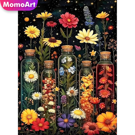 Momoart Diamond Mosaic Flower DIY Diamond Painting Bottle