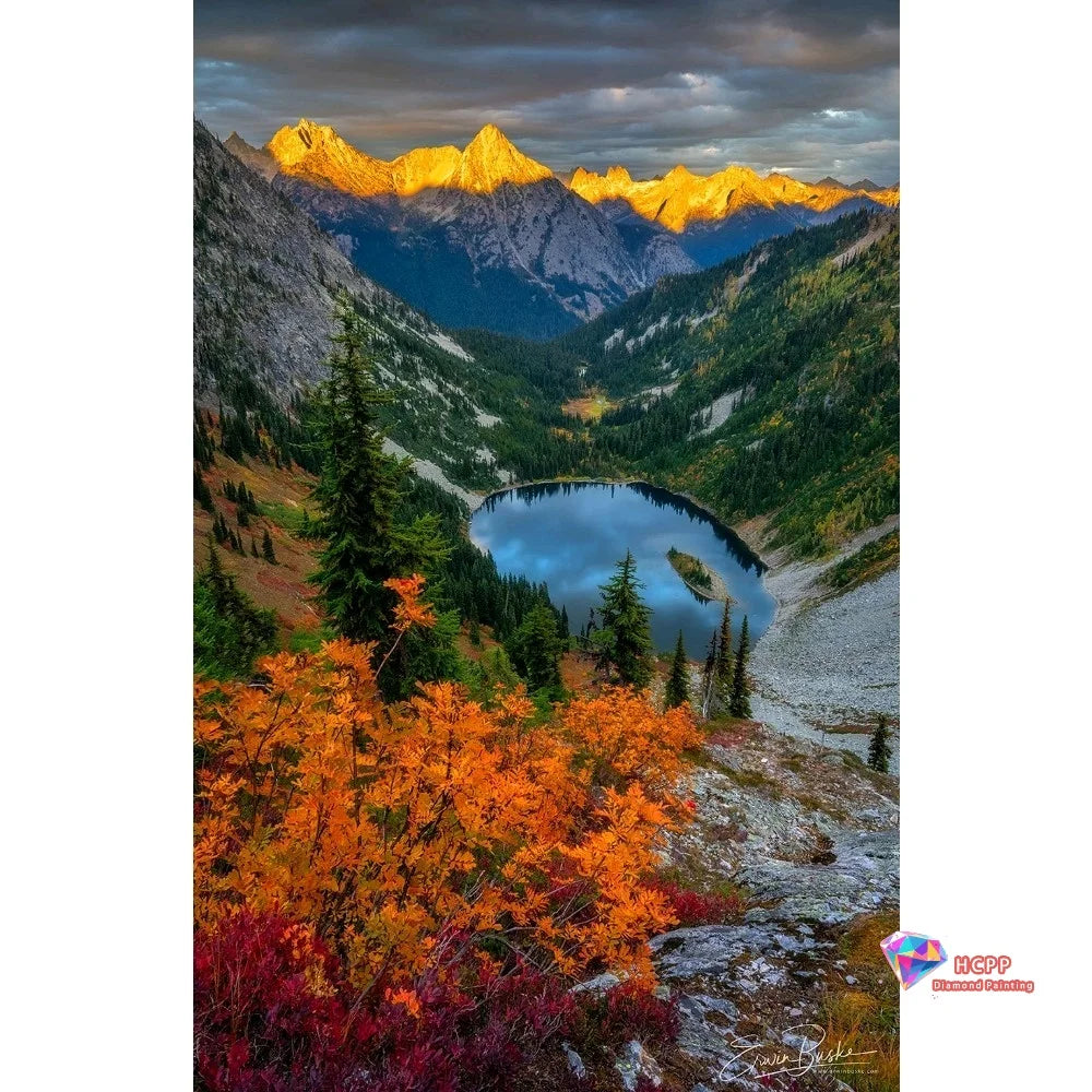 Natural Scenery Mosaic Square Round Painting Diamond Art Cross Stitch Kit Lakes Mountains Trees Flowers DIY 5D Decoration Gift