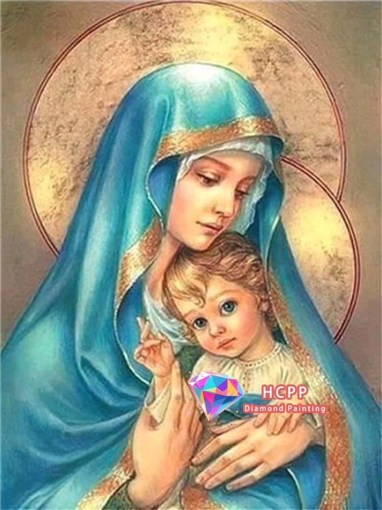 Jesus, Virgin Mary Diamond Painting Kit Square or Round Diamond 5D DIY Religious Mosaic