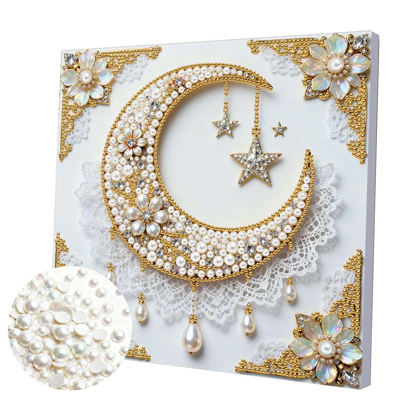 Pearl Painting Kit Pearl Gem Paintings Picture Arts Craft 25x25cm With Frame