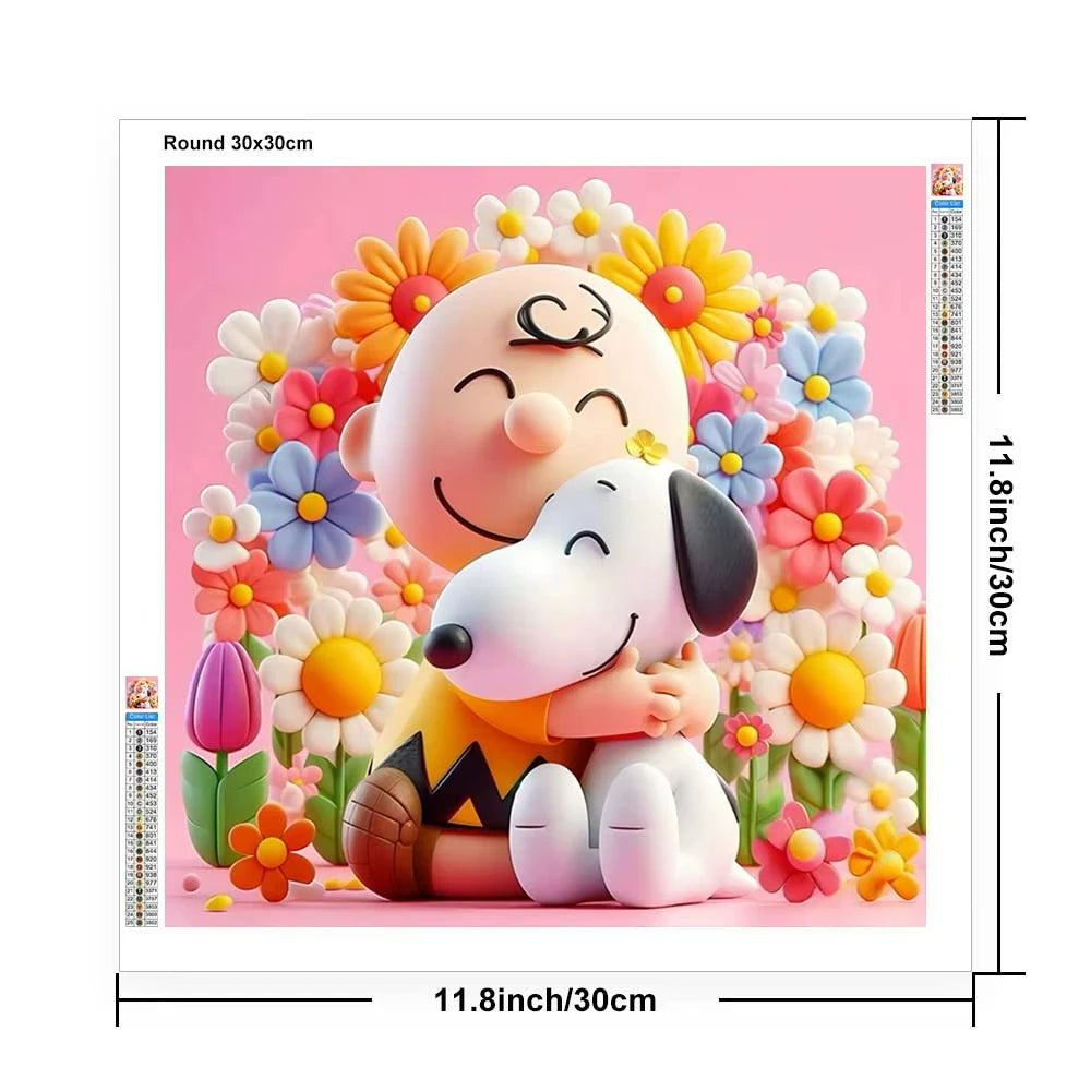 Snoopy Cartoon 5D DIY Art Diamond Round Drills