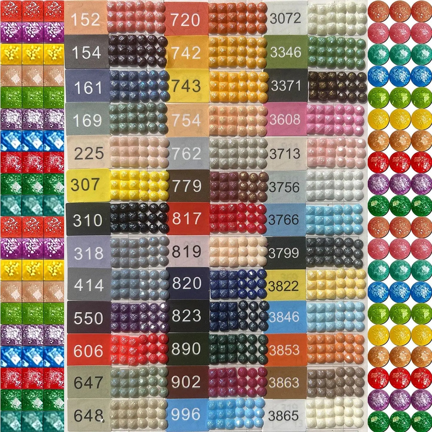 HOMFUN 39 Colors Fairy Dust Drills Diamond Painting Square / Round ResinDiamond Painting Crystal Beads Accessories Art Sugar Dust Beads
