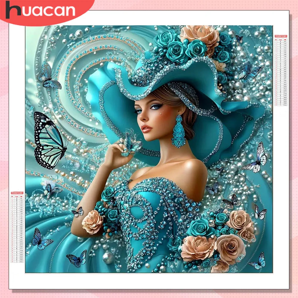 HUACAN DIY Diamond Painting Woman Portrait, Full Square / Round Drill