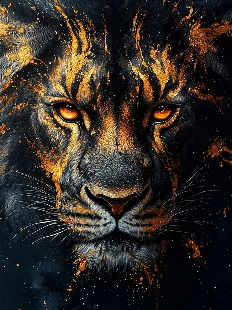 Huacan Full Square / Round Drill Lion Diamond Painting Mosaic, DIY