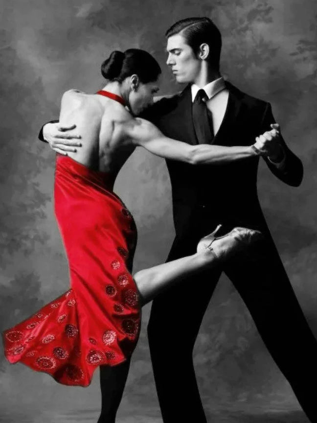 Diamond Painting Woman/Couple Mosaic Black Red Square / Round Full Drill