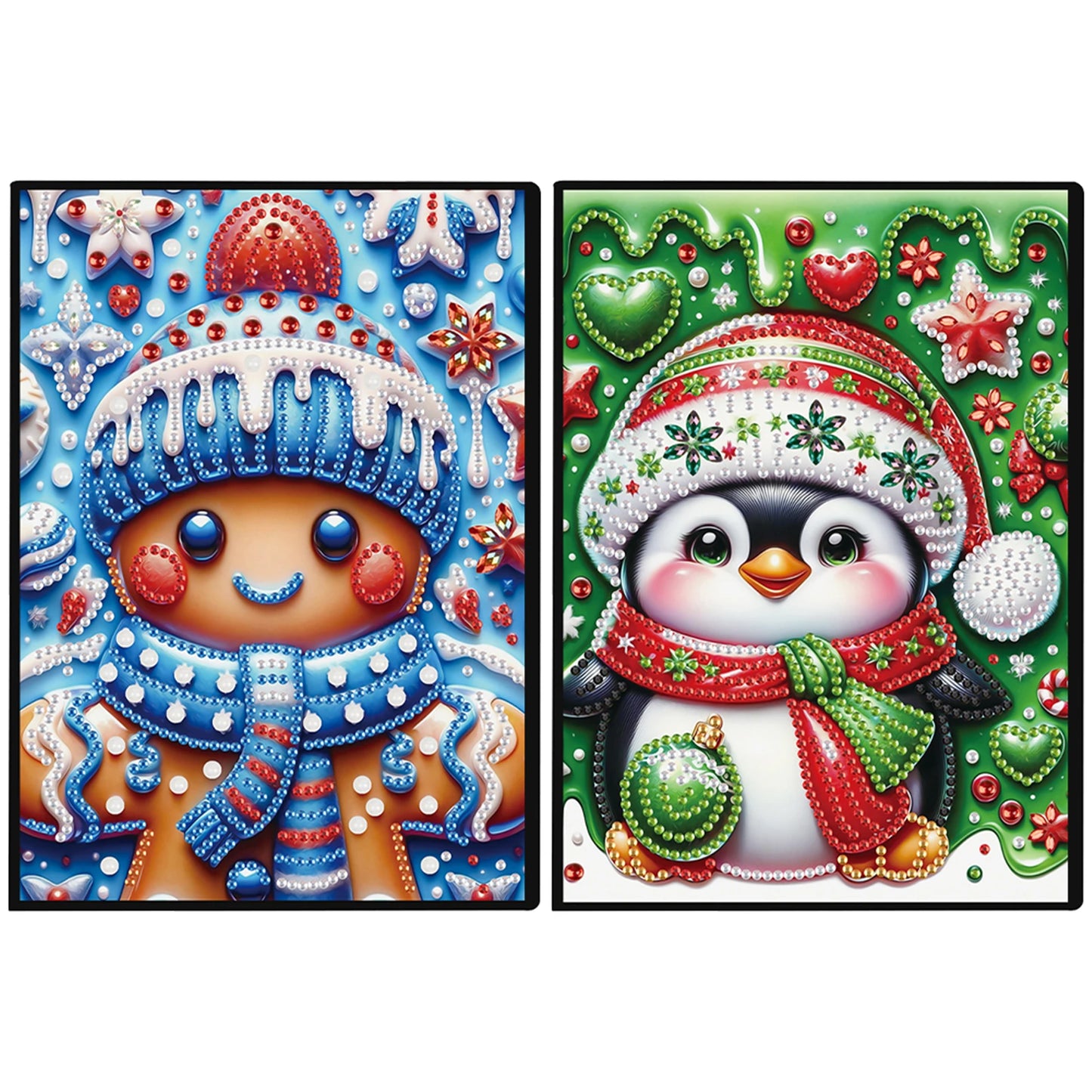 2pcs Partial DIY 50 Pages A5 Diamond Painting Notebook, Special Shaped 5D Crystal Art Painting Sketchbook