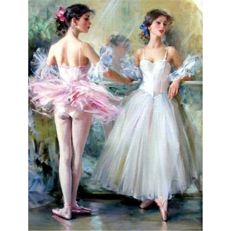 DIY Diamond Painting Ballet Woman, Rhinestone Kit 5D Portrait Picture Mosaic Handmade Art