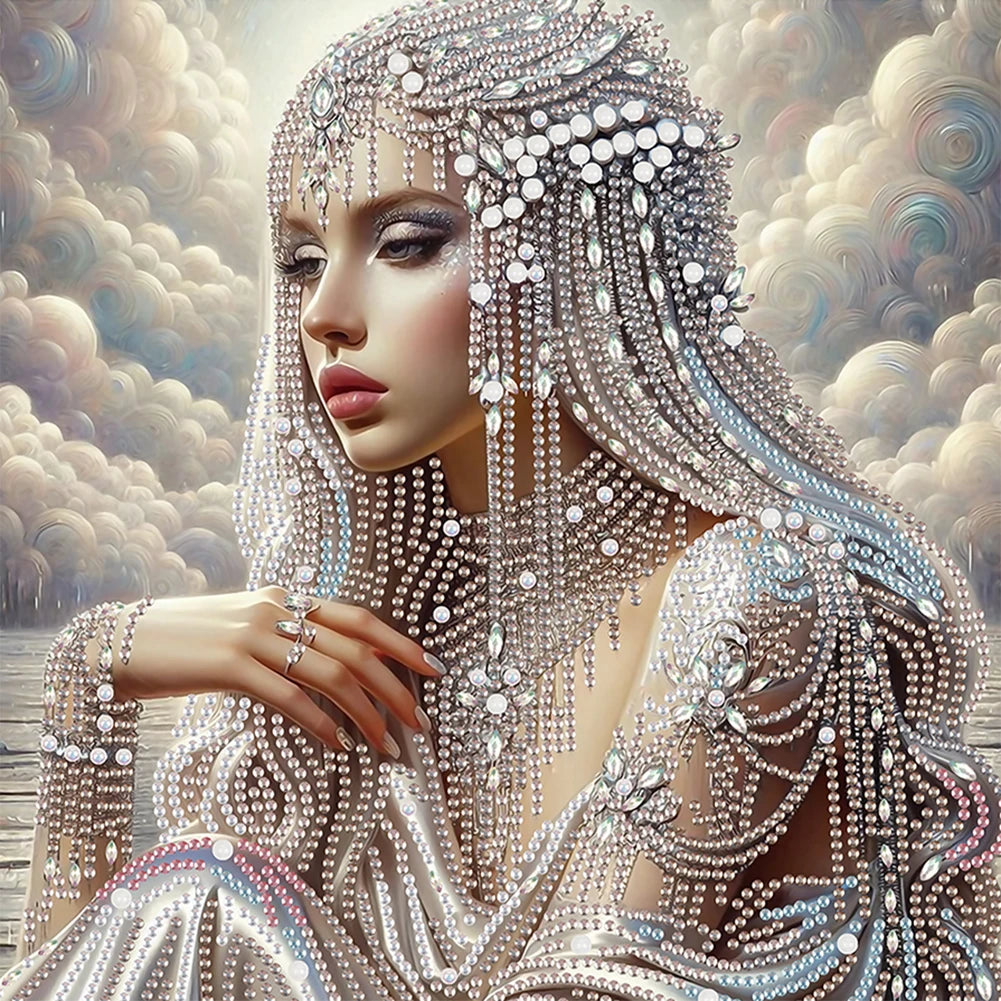 5D DIY Partial Special Shaped Drill Diamond Painting Kit Girls 30x30cm Unique Luster Painting and Resin Sequins