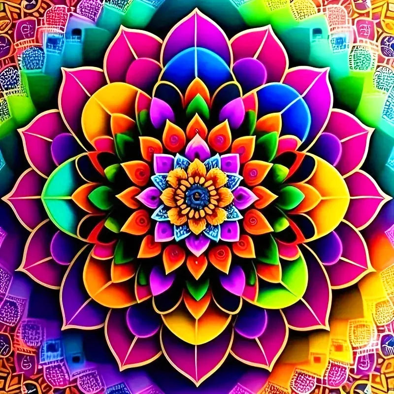Huacan Full Diamond Painting Flower DIY 5d Diamond Mosaic Mandala Full Square / Round Drill