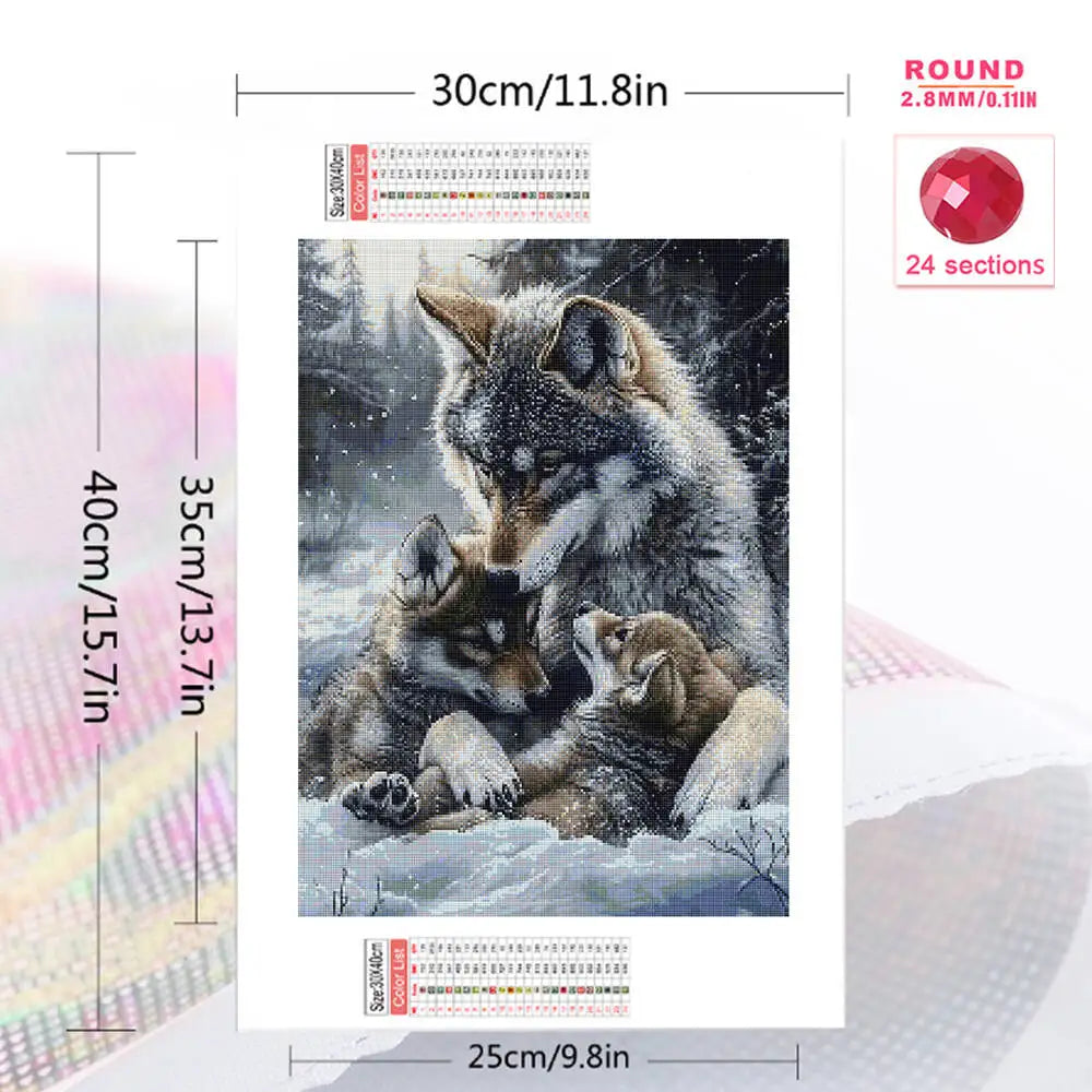 Evershine Full Square / Round Diamond Mosaic Wolf Winter Diamond Painting