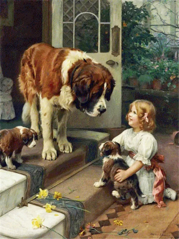 HUACAN 5D DIY Diamond Painting Little Boy and Dog Full Square / Round Full Drill