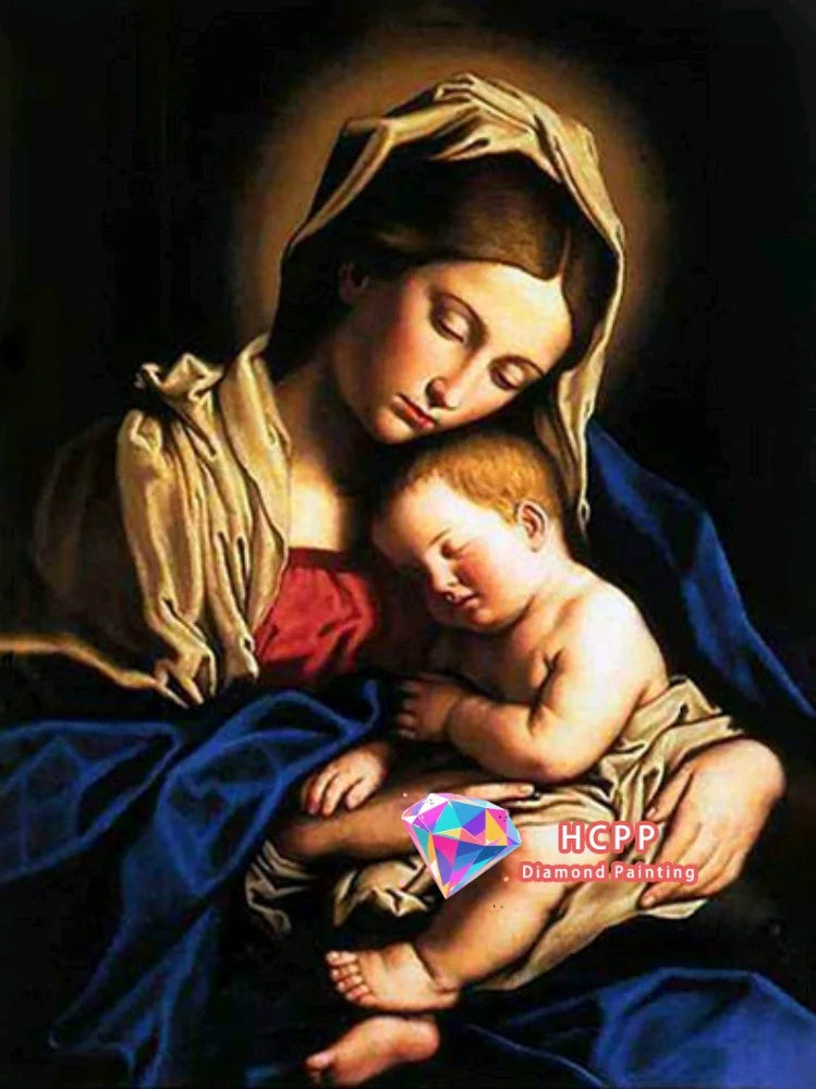 Jesus, Virgin Mary Diamond Painting Kit Square or Round Diamond 5D DIY Religious Mosaic