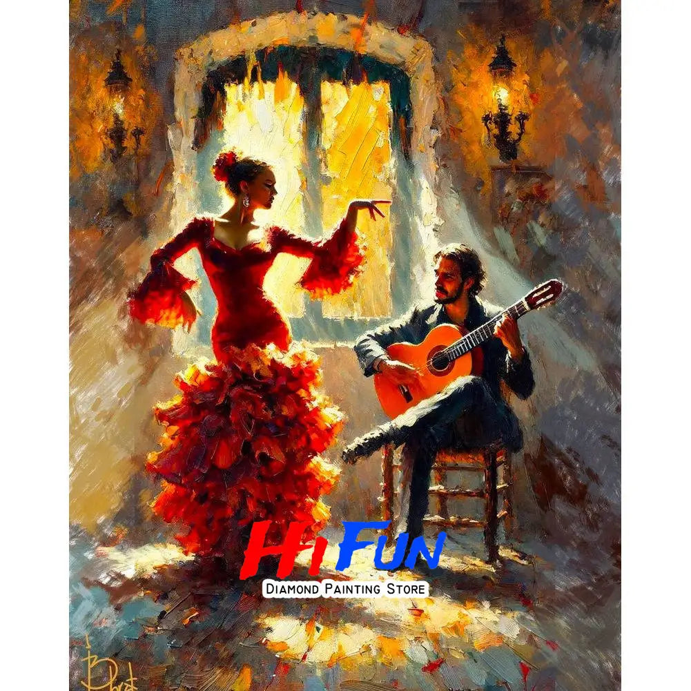 DIY Diamond Painting Mosaic Flamenco Dancer Full Square/Round Drill
