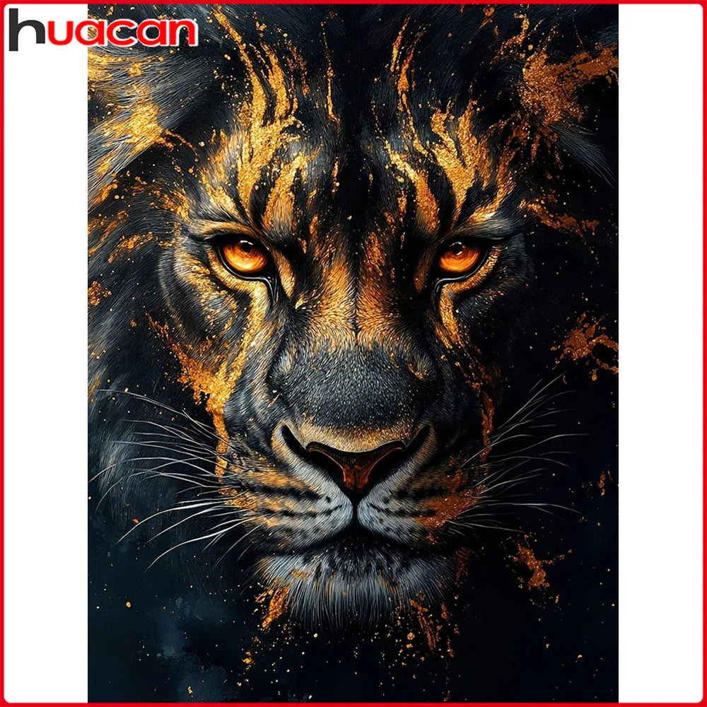 Huacan Full Square / Round Drill Lion Diamond Painting Mosaic, DIY