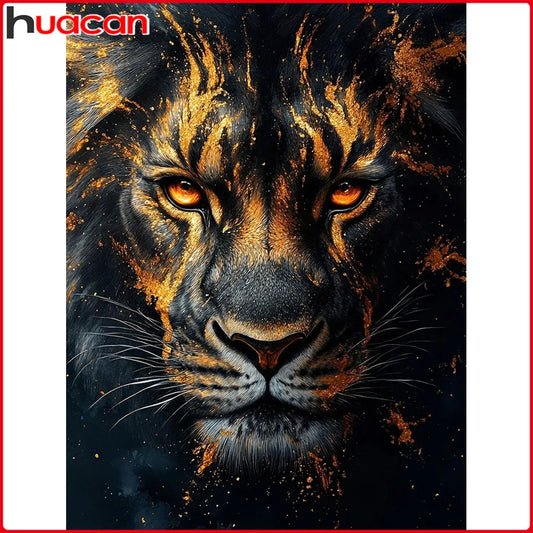 Huacan Full Square / Round Drill Lion Diamond Painting Mosaic, DIY