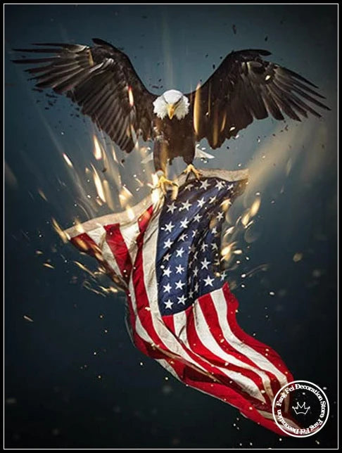5D DIY Full Drill Eagle Animal Diamond Rhinestone Painting Bald Eagle Cross Stitch Kit Embroidery Picture Mosaic Home Decoration