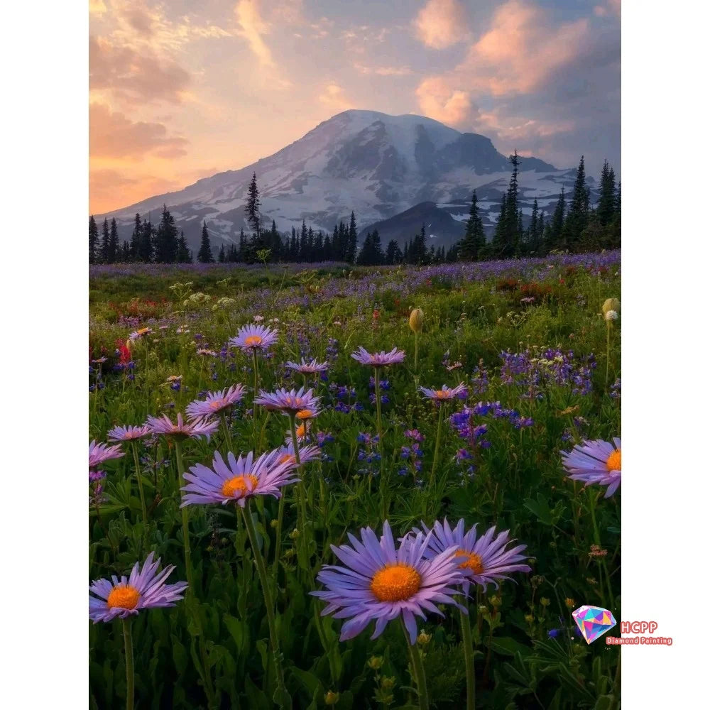 Natural Scenery Mosaic Square Round Painting Diamond Art Cross Stitch Kit Lakes Mountains Trees Flowers DIY 5D Decoration Gift
