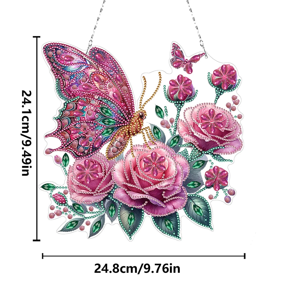 Double Sided Special Shaped Cute Animal Rhinestone Diamond Art Window Pendants, DIY Diamond Painting Hanging Ornament For Adults