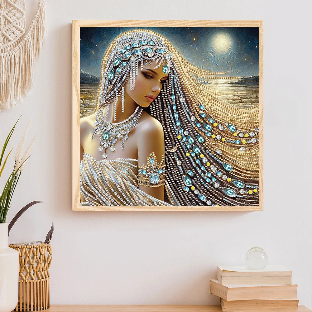 5D DIY Partial Special Shaped Drill Diamond Painting Kit Girls 30x30cm Unique Luster Painting and Resin Sequins