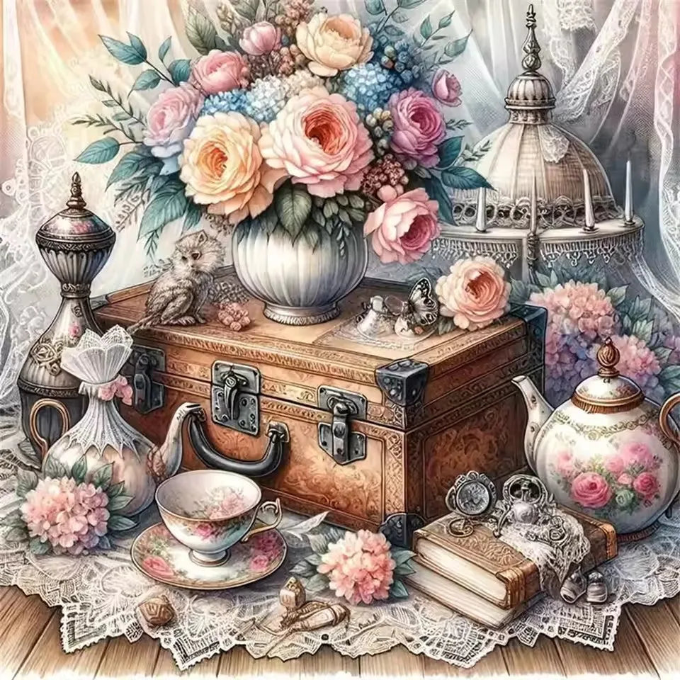 HUACAN 5D DIY Diamond Painting Peony Flowers Square / Round Full Drill