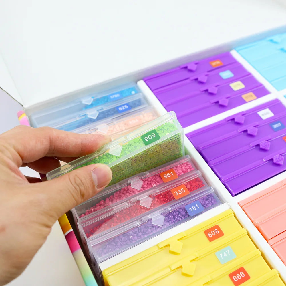 6pcs/ Set New 2 In 1 Diamond Art Tray Storage Box, Diamond Painting Tools Accessies, Storage Box For DIY Crafts
