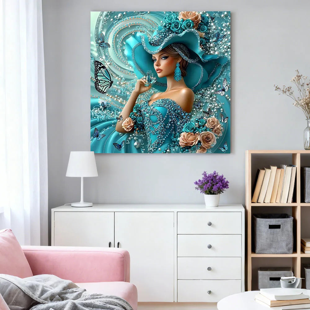 HUACAN DIY Diamond Painting Woman Portrait, Full Square / Round Drill