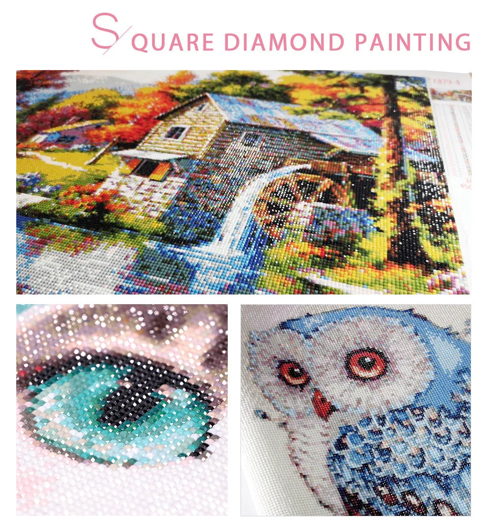 HUACAN DIY Diamond Painting, Japanese House Full Round / Square Drill