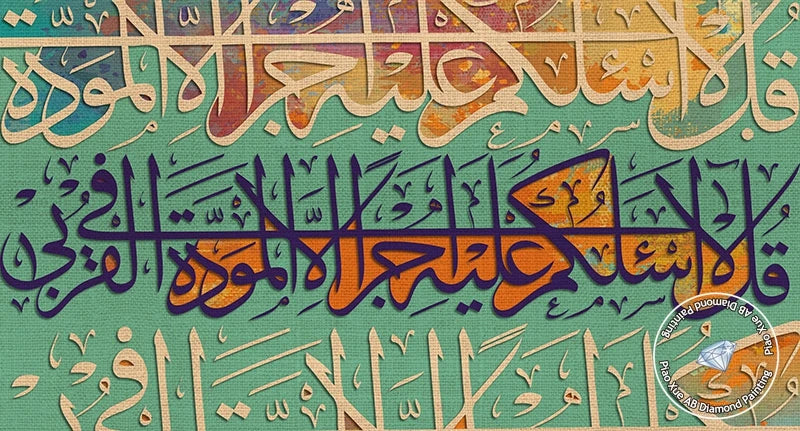 Muslim Wall Art 5D AB Drills Diamond Painting, Islamic Diamond Mosaic, Arabic Calligraphy Kits, Home Decor