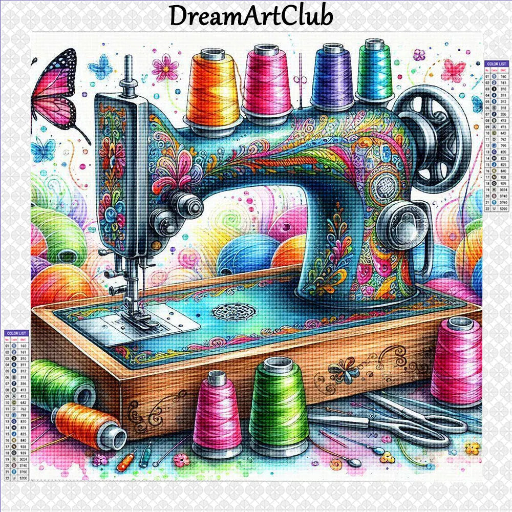 Sewing Machine Diamond Painting Full Round Drill