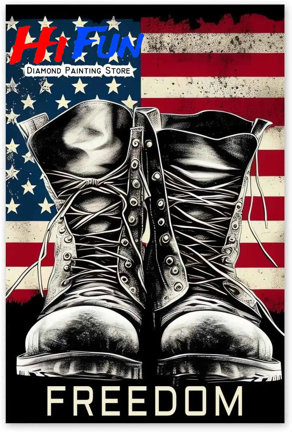American Flag / Boots 5d DIY Diamond Painting Kits Full Square / Round Drills