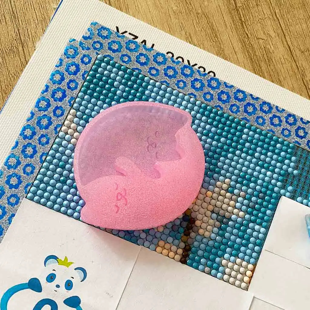 5D DIY Diamond Painting Magnetic Cover Minder Trash Tray Cat Decor Bowls Broken Drills Collector