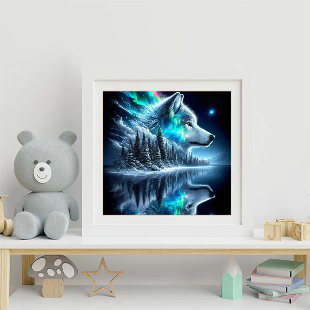 Momoart Diamond Tree Landscape River Wolf Full Square / Round Drill