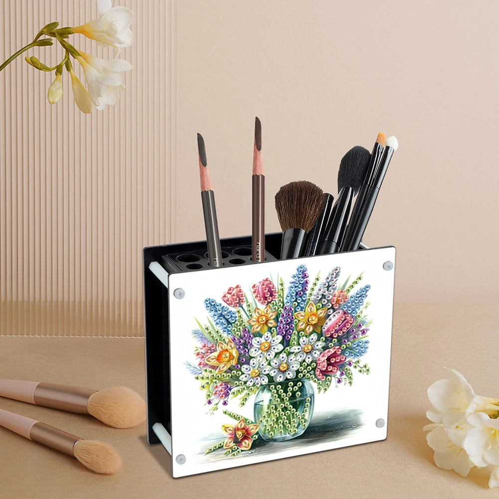 Creative Acrylic Diamond Painting Pencil Holder DIY Kit for Unique Desk Organization and Stress Relief Fun