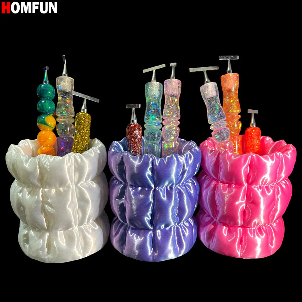 HOMFUN New Diamond Painting Pen Holder, Embroidery Pen Storage Holder, For Office Desk Home Study Storage Box Accessories Tool