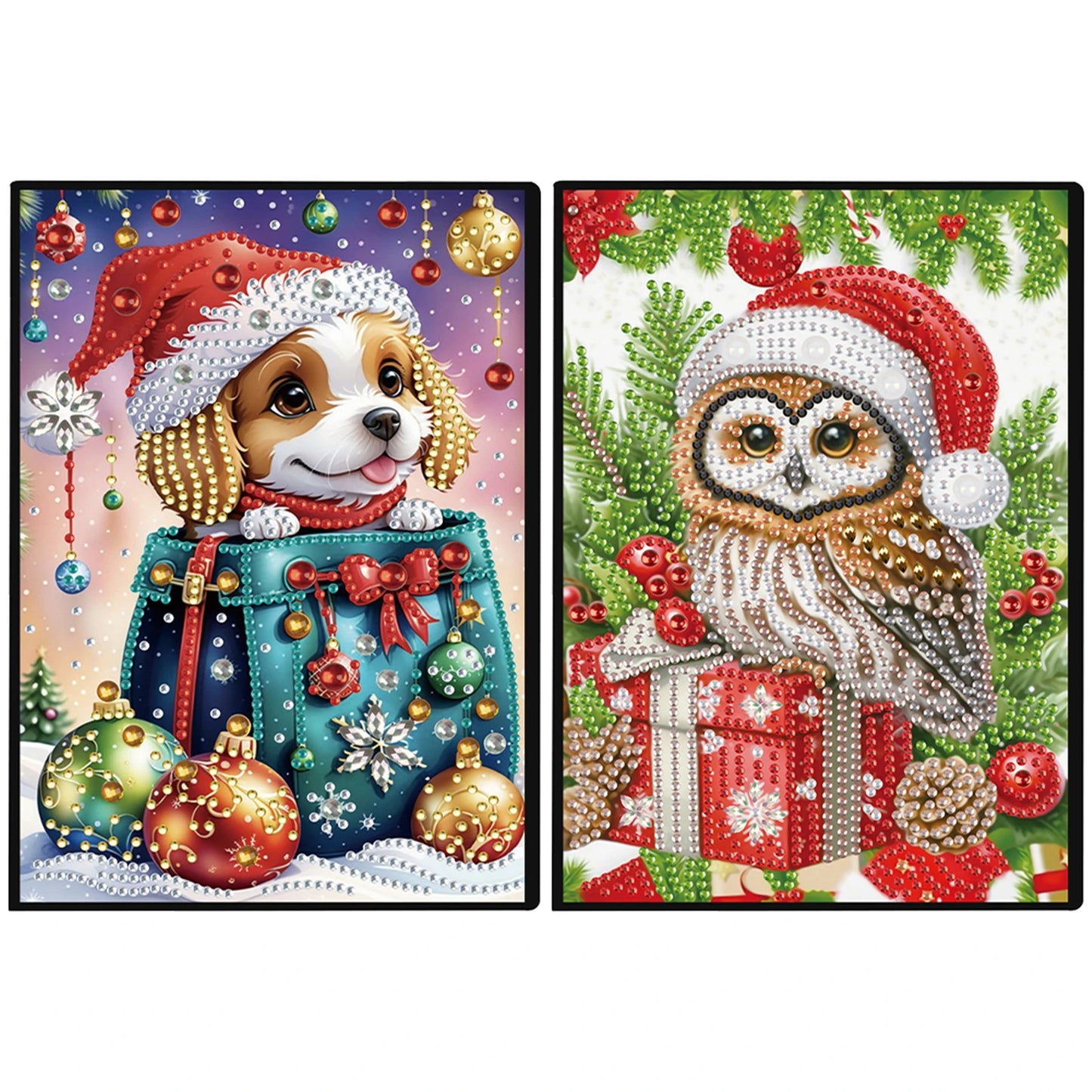 2pcs Partial DIY 50 Pages A5 Diamond Painting Notebook, Special Shaped 5D Crystal Art Painting Sketchbook