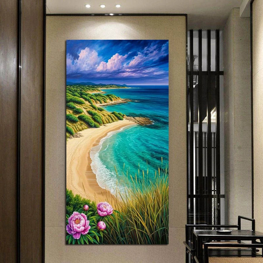 Beautiful Sea Scenery Picture Large Size Diy Diamond Art Painting Landscape Full Square Round Drill Mosaic Embroidery Kits
